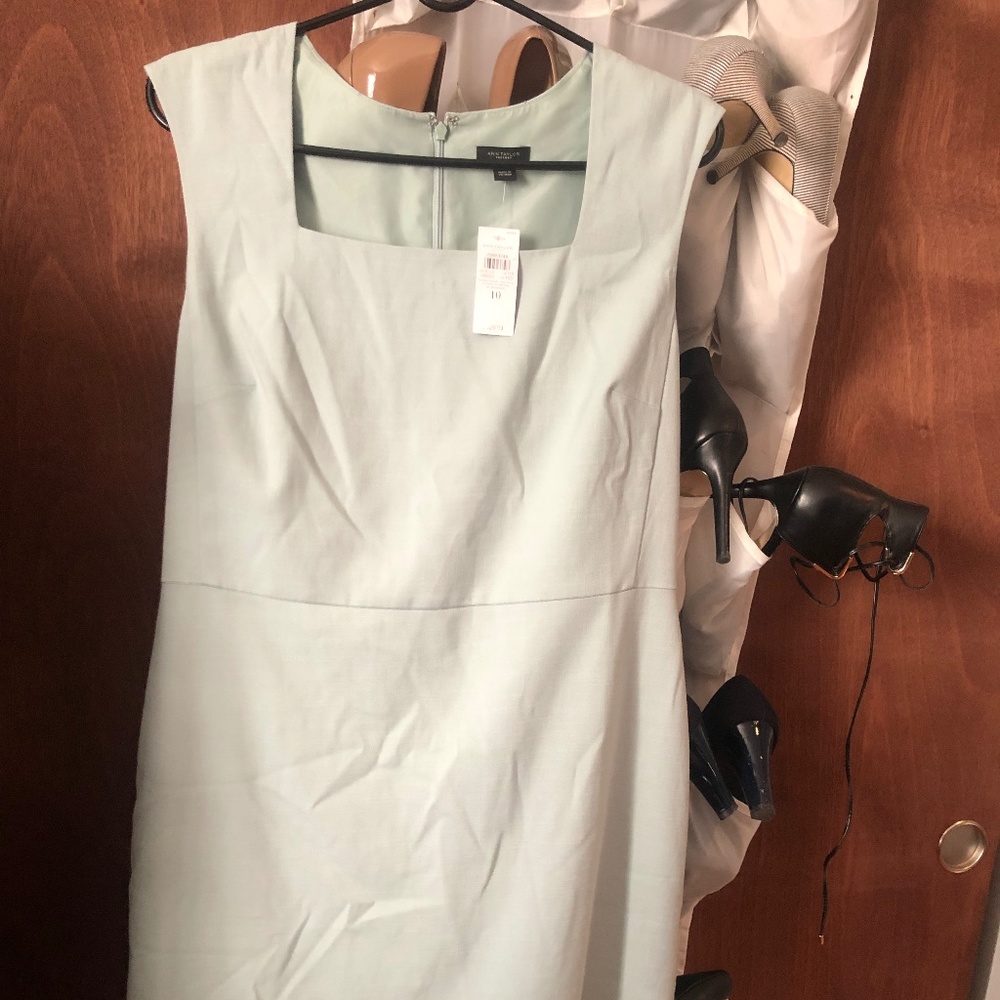 NWT Ann Taylor Factory Square Neck Dress Seafoam